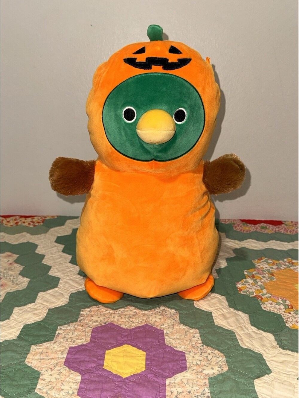 Squishmallows HugMees Avery Mallard Duck Pumpkin Costume Halloween Plush 15"